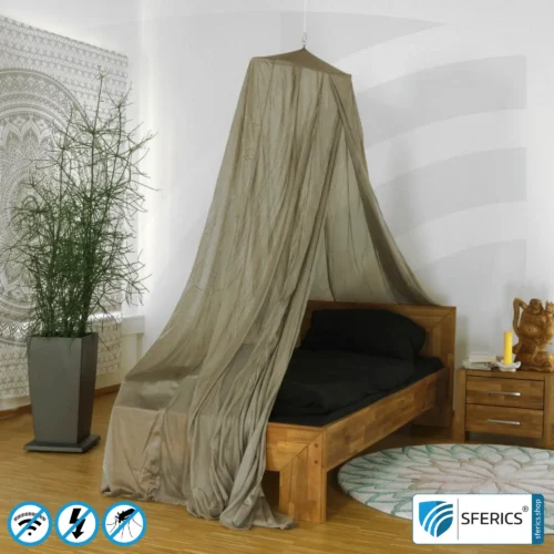 Abschirmender Baldachin Elektrosmog BUDGET | EINZELBETT, Pyramidenform | Abschirmung EMF über 99,99 % (44 dB) | Erdbar NF | Made in China 6 Abschirmender Baldachin Elektrosmog BUDGET | EINZELBETT | Pyramidenform | Abschirmung Funk über 99,99 % (44 dB) | erdbar | Made in China