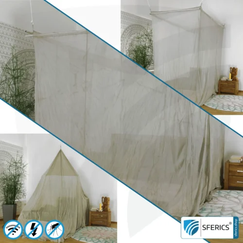 TESTEN! Abschirmender Baldachin Elektrosmog ULTRA für 14 Tage risikofrei mieten | Maximale Abschirmung EMF mit über 99,99 % (48 dB) | Erdbar NF | Wirkungsvoll gegen 5G! 15 Abschirmender Baldachin Elektrosmog PRO | 6 Varianten bzw. Größen | Abschirmung Funk über 99,99 % (48 dB). Erdbar. Wirkungsvoll gegen 5G!