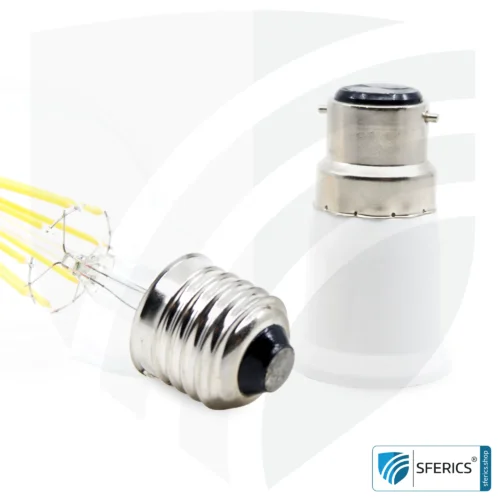 Universal Adapter Leuchtmittel | E27 Leuchtmittel auf B22 Bajonett Sockel 15 Universal Adapter Leuchtmittel | E27 Leuchtmittel auf B22 Bajonett Sockel