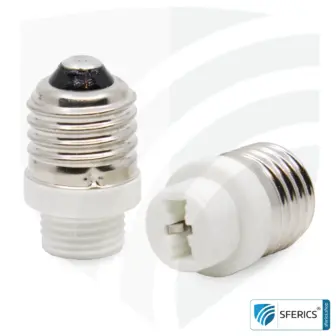 Universal Adapter Leuchtmittel | G9 Leuchtmittel auf E27 Sockel 9 Universal Adapter Leuchtmittel | G9 Leuchtmittel in E27 Fassung