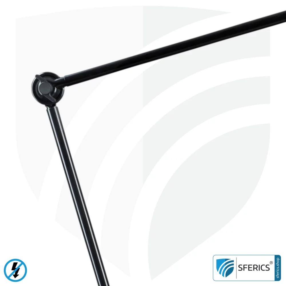 Geschirmte Lampe im Design SCHWARZ | Schreibtischlampe für den hellen Arbeitplatz oder als geniale Werklampe | E27 Fassung