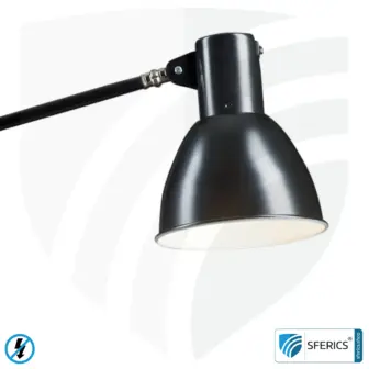 Geschirmte Lampe LONDON im Design SCHWARZ | Schreibtischlampe für den hellen Arbeitplatz oder als geniale Werklampe | E27 13 Geschirmte Lampe im Design SCHWARZ | Schreibtischlampe für den hellen Arbeitplatz oder als geniale Werklampe | E27 Fassung