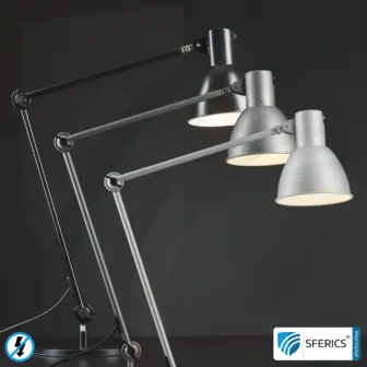 Geschirmte Lampe LONDON im Design SCHWARZ | Schreibtischlampe für den hellen Arbeitplatz oder als geniale Werklampe | E27 19 Geschirmte Lampe | Schreibtischlampe für den hellen Arbeitplatz oder als geniale Werklampe | E27 Fassung