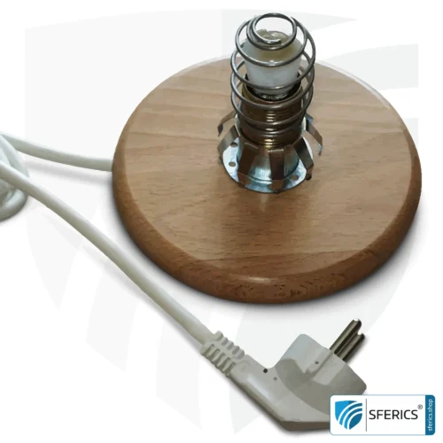 Geschirmter Lampensockel mit Salzkristall | Sockel für Salzkristall Leuchten und geeignete Lampenschirme | E14 Fassung 7 Geschirmter Lampensockel | für Salzkristall Leuchten und geeignete Lampenschirme | E14 Fassung