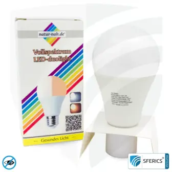 8 Watt LED Vollspektrum DuoLight | 3 Lichtfarben auf Klick: Tageslicht + Warmlicht + Neutrallicht, 700 Lumen | CRI 95 | flimmerfrei | E27 | Business Qualität 19 8 Watt LED Vollspektrum DuoLight | 3 Lichtfarben auf Klick: Tageslicht + Warmlicht + Neutrallicht, 700 Lumen | CRI 95 | flimmerfrei | E27 | Business Qualität