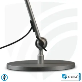Fixierung der geschirmten Lampe für Schreibtisch, Arbeitsplatz oder Werkstatt | Design SILBER 8 Tischfuss Fixierung der geschirmten Lampe für Schreibtisch, Arbeitsplatz oder Werkstatt | Design SILBER.