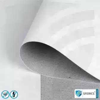 Produktmuster Materialien zur Abschirmung | bis zu 3 Materialmuster kostenlos 7 Premium Abschirmtapete ECO P120 | Untertapete | HF Schirmdämpfung gegen Elektrosmog bis zu 120 dB | 53 cm Breite. Sehr wirkungsvoll gegen 5G!