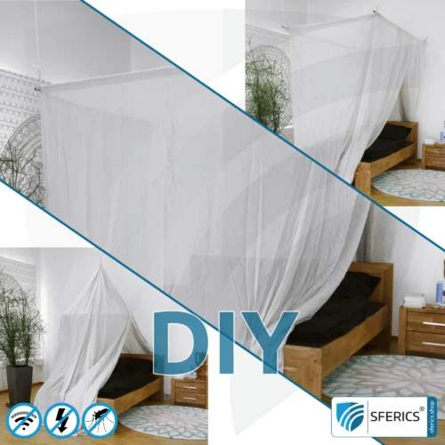 Abschirmender Baldachin Elektrosmog PRO | DIY für den EMF Profi | Abschirmung EMF bis 99,99 % (42 dB bei 1 GHz) | Erdbar NF 8 Abschirmender Baldachin Elektrosmog PRO light | DIY für den EMF Profi | Abschirmung EMF bis 99,99 % (42 dB bei 1 GHz) | Erdbar