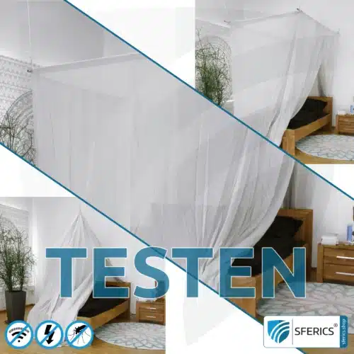 TESTEN! Abschirmender Baldachin Elektrosmog PRO für 14 Tage risikofrei mieten | Wähle aus 3 alles inklusive Set's | Abschirmung EMF bis 99,99 % (42 dB) | Erdbar NF | Wirkungsvoll gegen 5G!