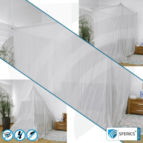 TESTEN! Abschirmender Baldachin Elektrosmog PRO für 14 Tage risikofrei mieten | Wähle aus 3 alles inklusive Set's | Abschirmung EMF bis 99,99 % (42 dB) | Erdbar NF | Wirkungsvoll gegen 5G! 12 Abschirmender Baldachin Elektrosmog PRO light | 3 Varianten | EMF Abschirmung bis 99,99 % (42 dB). Erdbar. Wirkungsvoll gegen 5G!