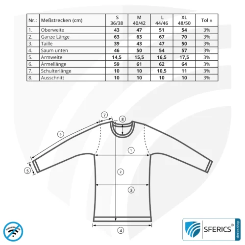 Abschirmendes ANTIWAVE Long Sleeve Shirt für Damen | Langarm | Schutz bis zu 30 dB vor HF Elektrosmog (Handy, WLAN, LTE) | Ideal für elektrosensible Menschen 10 Abschirmendes ANTIWAVE Shirt für Damen | Langarm | Schutz bis zu 30 dB vor HF Elektrosmog (Handy, WLAN, LTE) | Ideal für elektrosensible Menschen