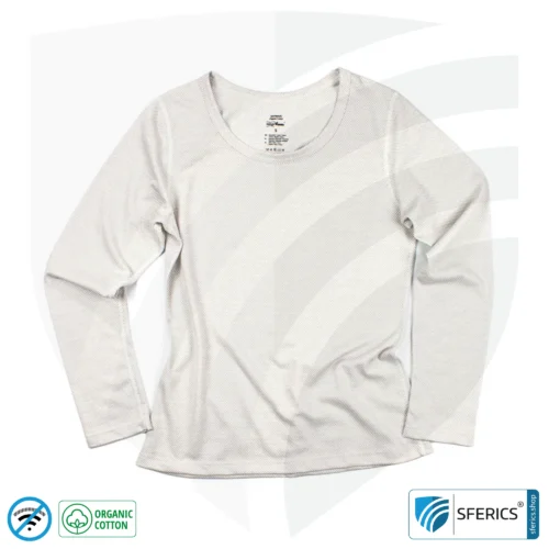 Abschirmendes ANTIWAVE Long Sleeve Shirt für Damen | Langarm | Schutz bis zu 30 dB vor HF Elektrosmog (Handy, WLAN, LTE) | Ideal für elektrosensible Menschen 2 Abschirmendes ANTIWAVE Shirt für Damen | Langarm | Schutz bis zu 30 dB vor HF Elektrosmog (Handy, WLAN, LTE) | Ideal für elektrosensible Menschen