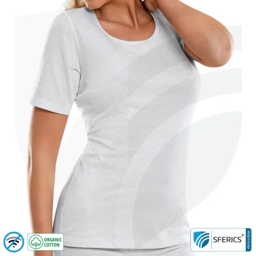 Abschirmendes ANTIWAVE Shirt für Damen | Kurzarm | Schutz bis zu 30 dB vor HF Elektrosmog (Handy, WLAN, LTE) | Ideal für elektrosensible Menschen 2 Abschirmendes ANTIWAVE Shirt für Damen | 1/4 Kurzarm | Schutz bis zu 30 dB vor HF Elektrosmog (Handy, WLAN, LTE) | Ideal für elektrosensible Menschen