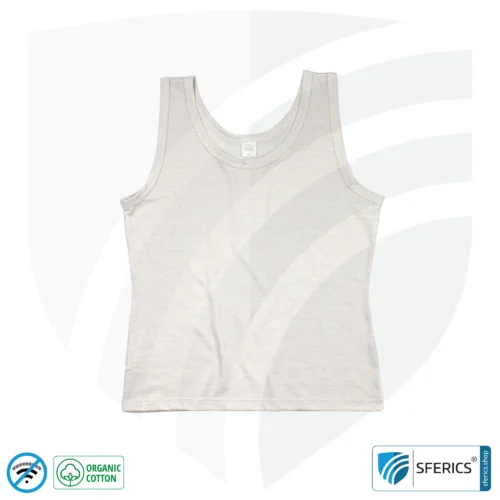 Abschirmendes ANTIWAVE Tank-Top für Damen | Schutz bis zu 30 dB vor HF Elektrosmog (Handy, WLAN, LTE) | Ideal für elektrosensible Menschen 1 Abschirmendes ANTIWAVE Tank-Top für Damen | Schutz bis zu 30 dB vor HF Elektrosmog (Handy, WLAN, LTE) | Ideal für elektrosensible Menschen