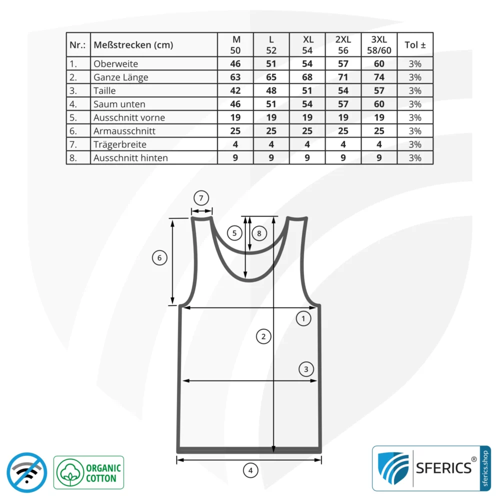 Abschirmendes ANTIWAVE Tank-Top für Herren | Schutz bis zu 30 dB vor HF Elektrosmog (Handy, WLAN, LTE) | Ideal für elektrosensible Menschen