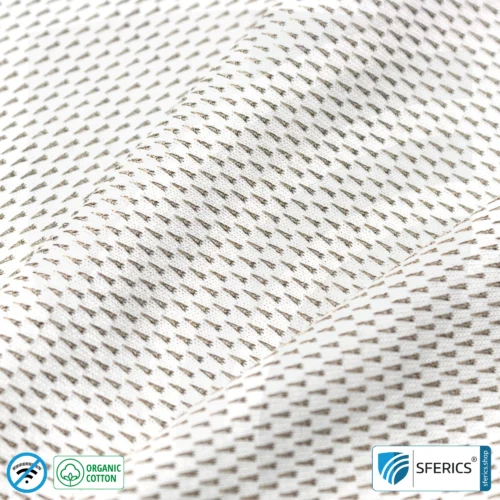 Abschirmendes ANTIWAVE Shirt für Herren | Schutz bis zu 30 dB vor HF Elektrosmog (Handy, WLAN, LTE) | Ideal für elektrosensible Menschen 10 Antiwave Abschirmstoff aus Organic Cotton, weiss