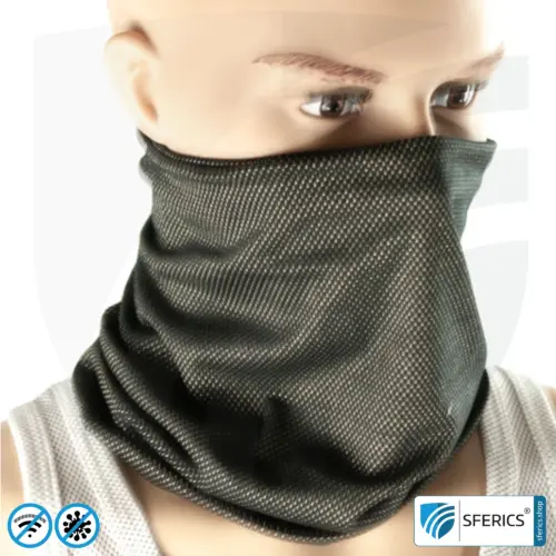 ANTIWAVE abschirmender, elastischer Schlauchschal Scarf | Schutz vor Elektrosmog HF mit Wirkungsgrad bis 99,9 % | Abschirmstoff mit Silber für antibakterielle Wirkung durch Silberionen.