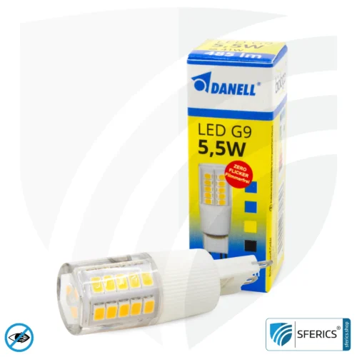 5,5 Watt LED G9 | Hell wie 41 Watt, 485 Lumen | CRI 95 | flimmerfrei | warmweiß | Alternative zu Hochvolt Halogen G9 18 5,5 Watt LED G9 | Hell wie 41 Watt, 485 Lumen | CRI 95 | flimmerfrei | warmweiß | Alternative zu Hochvolt Halogen G9