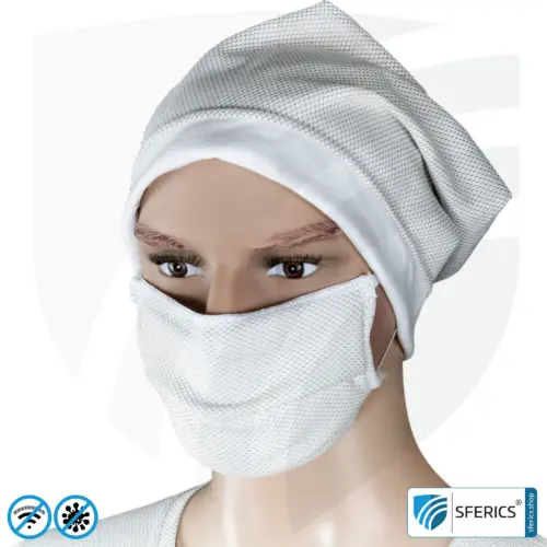 ANTIWAVE MNS Schutzmaske für Mund und Nase | Abschirmstoff mit Silber für antibakterielle Wirkung durch Silberionen | 3x Maximum in Hygiene, Wirkung und Tragekomfort