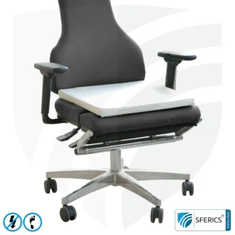 Sitzunterlage | Abschirmung niederfrequenter elektrischer Wechselfelder | ermöglicht Erdkontakt* | Nicht geeignet zur Abschirmung von WLAN, LTE, 5G, usw.!