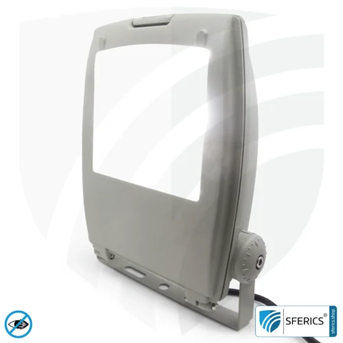 LED Fluter mit Haltebügel, grau | 35 Watt Vollspektrum Tageslicht | Schutzklasse IP65 | 3000 Lumen | flimmerfrei | CRI 95 | ideal für große natürliche Helligkeit in großen Räumen bzw. als indirekter Deckenfluter 10 LED Fluter mit Haltebügel, grau | 35 Watt Vollspektrum Tageslicht | Schutzklasse IP65 | 3000 Lumen | flimmerfrei | CRI 95 | ideal für große natürliche Helligkeit in großen Räumen bzw. als indirekter Deckenfluter