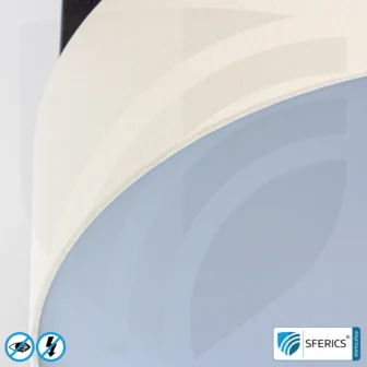 Geschirmte Deckenleuchte LA-DL47 | Lampenschirm aus Leinen natur | inkl. 6 baubiologisch optimierte, flimmerfreie LED Leuchtmittel | G9 Fassung