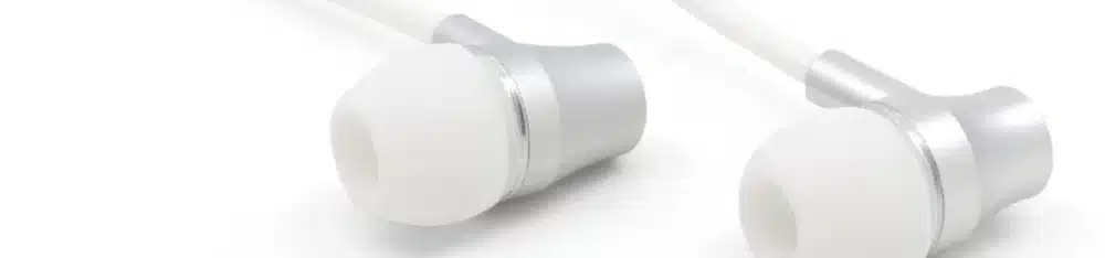 Luftkabel In-Ear Stereo Headset mit Mikrofon | Variante SFERICS® SMART | Anti EMF Airtube Technologie ohne Elektrosmog | weiss-silber | Klinkenstecker