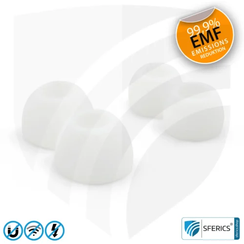 Strahlungsfreies SFERICS® In-Ear Stereo Headset | AirTube SMART mit Klinkenstecker | Elektrosmog reduzierender Kopfhörer mit Luftkabel Technologie und leistungstarkem Mikrofon | weiss-silber 23 Luftkabel In-Ear Stereo Headset mit Mikrofon | Variante SFERICS® SMART | Anti EMF Airtube Technologie ohne Elektrosmog | weiss-silber | Klinkenstecker