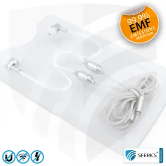 Strahlungsfreies SFERICS® In-Ear Stereo Headset | AirTube SMART mit Klinkenstecker | Elektrosmog reduzierender Kopfhörer mit Luftkabel Technologie und leistungstarkem Mikrofon | weiss-silber 25 Luftkabel In-Ear Stereo Headset mit Mikrofon | Variante SFERICS® SMART | Anti EMF Airtube Technologie ohne Elektrosmog | weiss-silber | Klinkenstecker