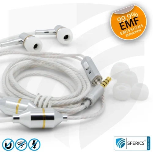 Luftkabel In-Ear Stereo Headset mit Mikrofon | AirTube CLASSIC | strahlungsfreie Technologie ohne Elektrosmog | weiss-silber | mit Klinkenstecker 20 Luftkabel In-Ear Stereo Headset mit Mikrofon | Air Tube CLASSIC | strahlungsfreie Technologie ohne Elektrosmog | weiss-silber | mit Klinkenstecker