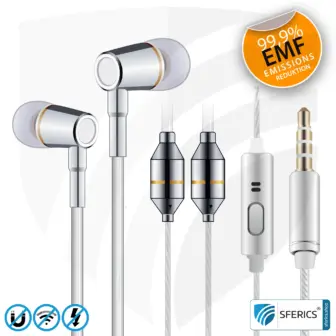 Luftkabel In-Ear Stereo Headset mit Mikrofon | AirTube CLASSIC | strahlungsfreie Technologie ohne Elektrosmog | weiss-silber | mit Klinkenstecker 1 Luftkabel In-Ear Stereo Headset mit Mikrofon | Air Tube CLASSIC | strahlungsfreie Technologie ohne Elektrosmog | weiss-silber | mit Klinkenstecker
