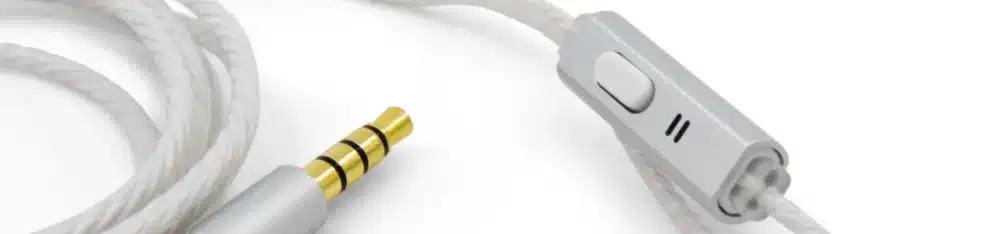Luftkabel In-Ear Stereo Headset mit Mikrofon | Air Tube CLASSIC | strahlungsfreie Technologie ohne Elektrosmog | weiss-silber | mit Klinkenstecker