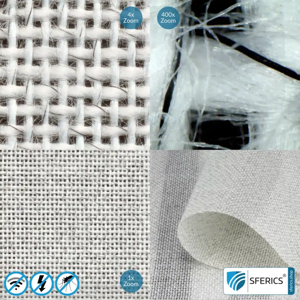NATURELL ULTRA Abschirmstoff | ideal zur Herstellung von Vorhängen und Baldachinen | HF Schirmdämpfung gegen Elektrosmog bis zu 38 dB | Erdbar NF | 5G ready!