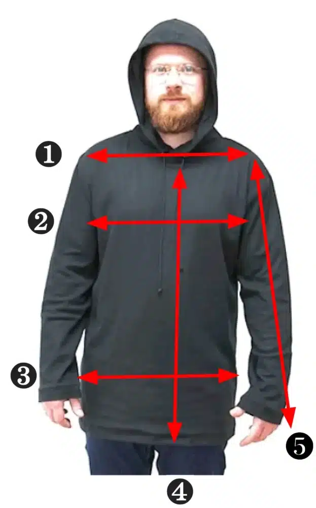 Abschirmender Hoodie Größen