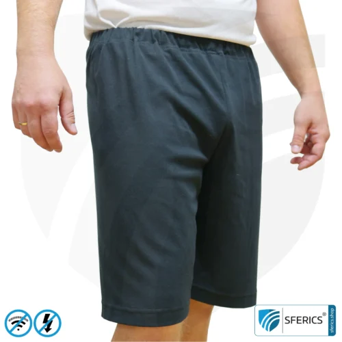 Shorts, abschirmend + schwarz | Schutz bis 40 dB vor HF Elektrosmog (Handy, WLAN, LTE) | strapazierfähig, aus Black-Jersey Abschirmstoff | 5G ready! 1 Abschirmende Shorts, schwarz | Schutz bis 40 dB vor HF Elektrosmog (Handy, WLAN, LTE) | strapazierfähig, aus Black-Jersey Abschirmstoff | 5G ready!