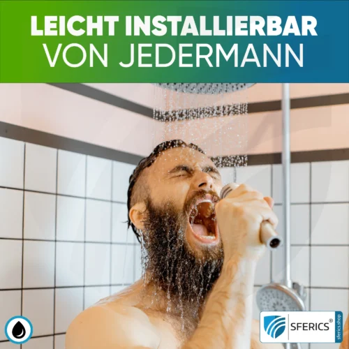 Handdusche UPGRADE DELUXE SET 10 Legio | ET10L Wasserspar Adapter + Design Duschkopf - Handbrause | ecoturbino® 17 ecoturbino leicht installierbar von jedermann