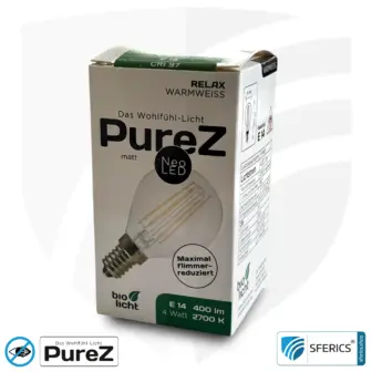 4 Watt LED Filament Pure-Z NEO | Hell wie 38 Watt, 400 Lumen | CRI 97 | flimmerfrei | warmweiß | E14 15 4 Watt LED Filament Pure-Z NEO | Hell wie 38 Watt, 400 Lumen | CRI 97 | flimmerfrei | warmweiß | E14