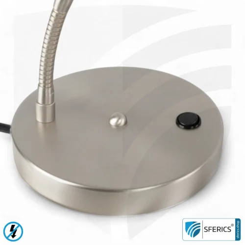 Geschirmte Tischleuchte AMSTERDAM | silber | modernes Design mit stylischen Elementen aus gebürstetem Stahl + Aluminium | Schlauchgelenke, in alle Richtungen drehbar | G9 Fassung 12 Geschirmte Tischleuchte AMSTERDAM | silber | modernes Design mit stylischen Elementen aus gebürstetem Stahl + Aluminium | Schlauchgelenke, in alle Richtungen drehbar | G9 Fassung