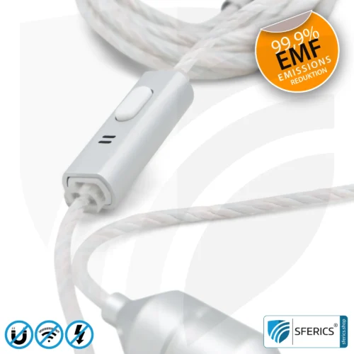 Strahlungsfreies SFERICS® ergonomisches In-Ear Stereo Kopfhörer | AirTube MINI mit USB C Stecker | Elektrosmog reduzierender Kopfhörer mit Luftkabel Technologie und leistungstarkem Mikrofon | weiss-silber 20 Luftkabel ergonomisch geformtes Stereo Headset mit Mikrofon | AirTube MINI | strahlungsfreie Technologie ohne Elektrosmog | weiss-silber | mit USB C Stecker für moderne Endgeräte