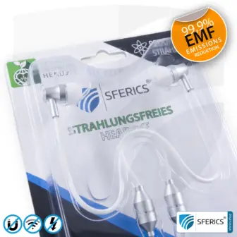 Strahlungsfreies SFERICS® In-Ear Stereo Headset | AirTube SMART mit USB C Stecker | Elektrosmog reduzierender Kopfhörer mit Luftkabel Technologie und leistungstarkem Mikrofon | weiss-silber 29 Luftkabel In-Ear Stereo Headset mit Mikrofon | AirTube SMART | strahlungsfreie Technologie ohne Elektrosmog | weiss-silber | mit USB C Stecker für moderne Endgeräte