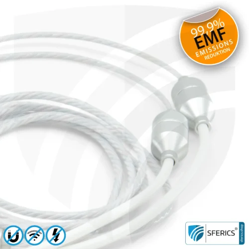 Strahlungsfreies SFERICS® In-Ear Stereo Headset | AirTube SMART mit USB C Stecker | Elektrosmog reduzierender Kopfhörer mit Luftkabel Technologie und leistungstarkem Mikrofon | weiss-silber 20 Luftkabel In-Ear Stereo Headset mit Mikrofon | AirTube SMART | strahlungsfreie Technologie ohne Elektrosmog | weiss-silber | mit USB C Stecker für moderne Endgeräte