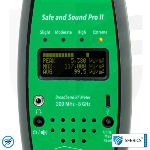 SAFE AND SOUND PRO 2 Elektrosmog Detektor | Einzigartiger Messbereich bis 3.180.000 µW/m² | Semiprofi Breitband HF Messgerät für Einsteiger | Erkennung von EMF Funkstrahlung bis 8 GHz, inklusive 5G! | Neustes Modell 2024 17 SAFE AND SOUND PRO 2 Elektrosmog Detektor | Einzigartiger Messbereich bis 3.180.000 µW/m² | Semiprofi Breitband HF Messgerät für Einsteiger | Erkennung von EMF Funkstrahlung bis 8 GHz, inklusive 5G! | Modell 2025