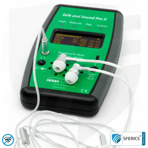 SAFE AND SOUND PRO 2 Elektrosmog Detektor | Einzigartiger Messbereich bis 3.180.000 µW/m² | Semiprofi Breitband HF Messgerät für Einsteiger | Erkennung von EMF Funkstrahlung bis 8 GHz, inklusive 5G! | Modell 2025