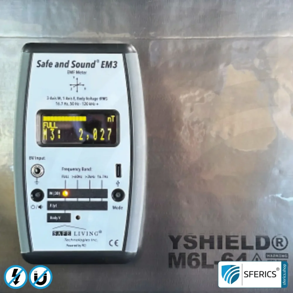 Safe & Sound EM3 Detektor | Frequenzbereich 16 Hz - 120 kHz | Hohe Empfindlichkeit ab 1 nT (0,01 mG) | 3D Magnetfeldmessung