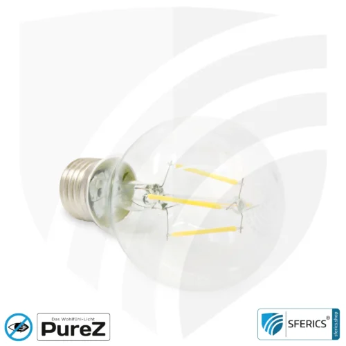 4,2 Watt LED Filament Pure-Z NEO | Hell wie 38 Watt, 400 Lumen | CRI 97 | flimmerfrei | warmweiß | E27 14 4,2 Watt LED Filament Pure-Z NEO | Hell wie 38 Watt, 400 Lumen | CRI 97 | flimmerfrei | warmweiß | E27 | klar