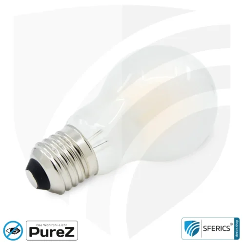 6,4 Watt LED Filament Pure-Z NEO | Hell wie 55 Watt, 650 Lumen | CRI 97 | flimmerfrei | warmweiß | E27 10 6,4 Watt LED Filament Pure-Z NEO | Hell wie 55 Watt, 650 Lumen | CRI 97 | flimmerfrei | warmweiß | E27 | matt