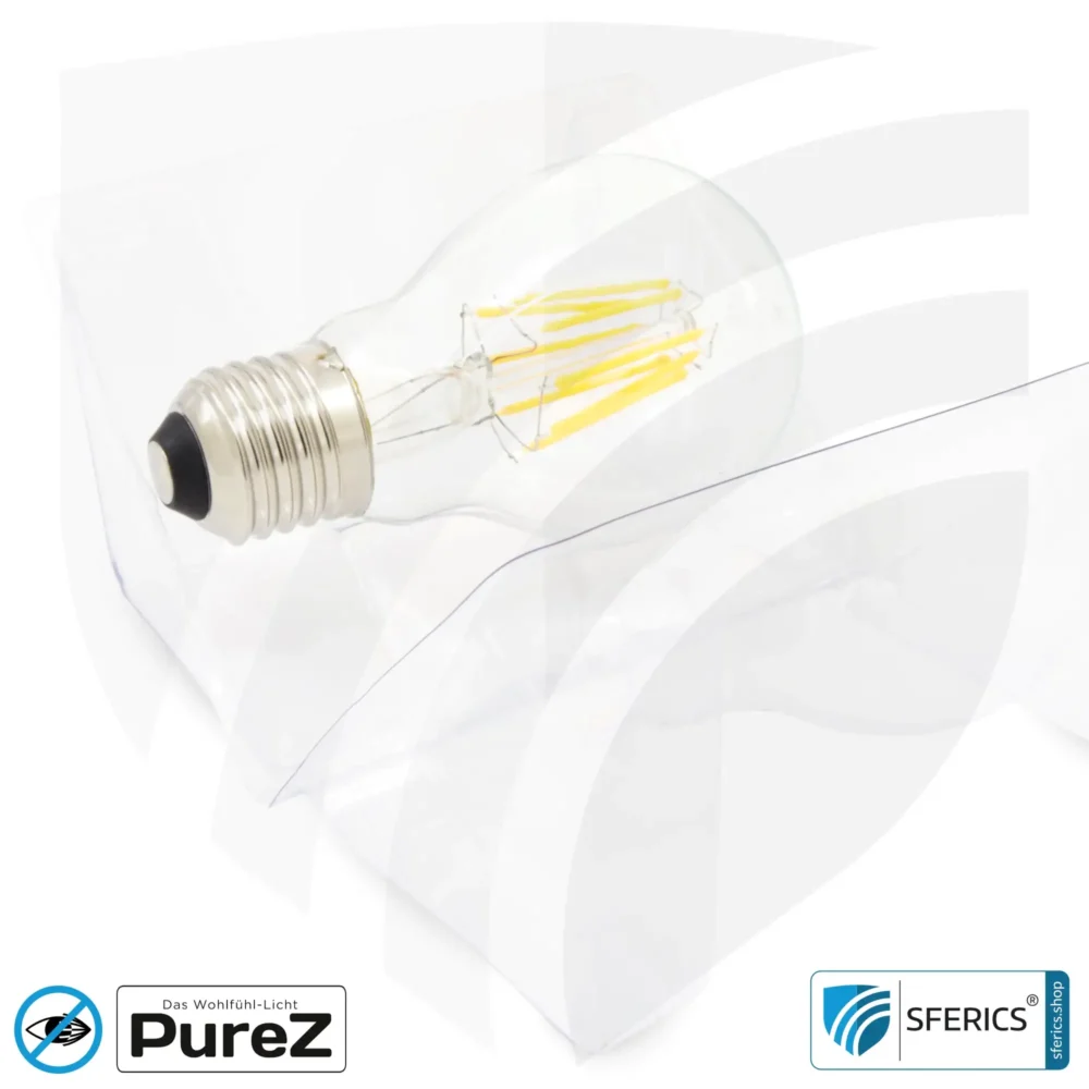 6,4 Watt LED Filament Pure-Z NEO | Hell wie 55 Watt, 650 Lumen | CRI 97 | flimmerfrei | warmweiß | E27 | klar