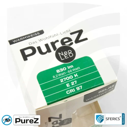 8,2 Watt LED Filament Pure-Z NEO | Hell wie 66 Watt, 830 Lumen | CRI 97 | flimmerfrei | warmweiß | E27 15 8,2 Watt LED Filament Pure-Z NEO | Hell wie 66 Watt, 830 Lumen | CRI 97 | flimmerfrei | warmweiß | E27 | matt