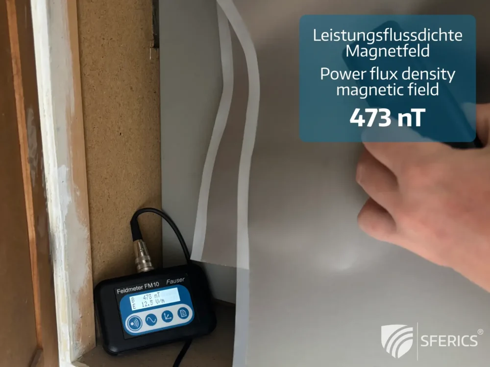 Magnetfeld Messung 2 - mit Magnetfeld Abschirmfolie 2lagig