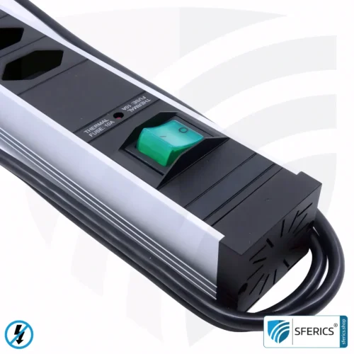 Steckdosenleiste 4-fach, geschirmt NF | mit Ein/Aus Schalter | Stecker-Typ J für die Schweiz, Liechtenstein, usw. 7 Steckdosenleiste 4-fach, geschirmt NF | mit Ein/Aus Schalter | Typ J für Schweiz, Liechtenstein, usw.